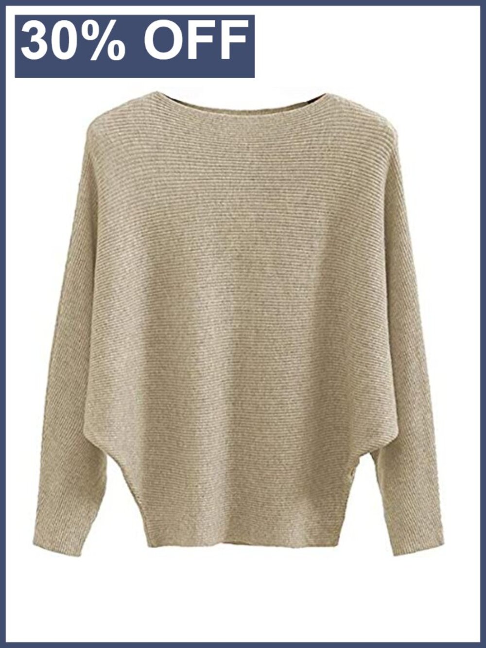 Lightweight Knit Boat Neck Batwing Sweater Oversized Pullover